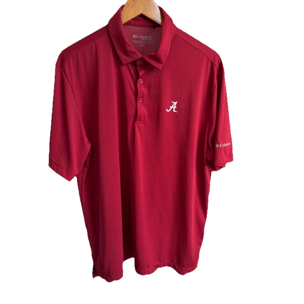 Columbia Golf Alabama crimson Performance Polo Shirt Mens XL Red Roll Tide